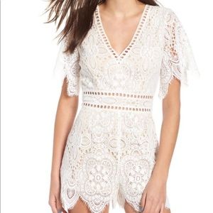 Socialite lace romper medium new